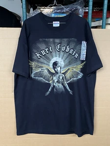 Kurt Cobain Angel In Utero Album Hot Topic Angel Wings Black Shirt Size XL NWT - Picture 1 of 13