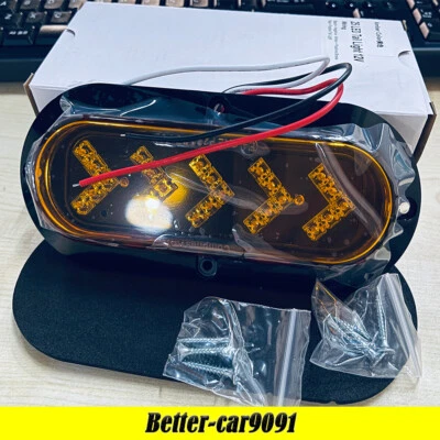 2x6" 25LED Car Brake Trailer Turn Signal Lights Oval Amber Sequential Arrow 12V - Image 1 of 4