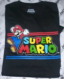 MEDIUM Super Mario Bros Officially Licensed Nintendo Rare Jumping Black T Shirt - Picture 1 of 5