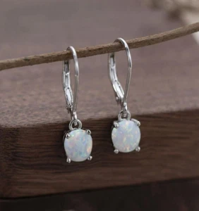 Handmade Fire Opal Dangle Earrings for Women Healing Chakra Gemstone Earrings - Picture 1 of 5