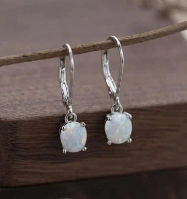 Brincos pendentes femininos feitos à mão de opala de fogo com pedra preciosa chakra de cura - Imagem 1 de 4