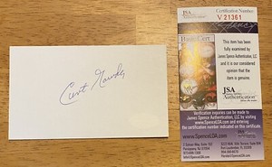 Curt Gowdy Signed Autographed 3x5 Index Card JSA Certified Announcer