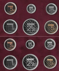 NETHERLANDS 1999 and 2001 BU Proof Sets 5 Cents to 5 Gulden B2 - Picture 1 of 12