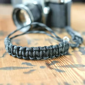 Paracord Camera Wrist Strap with Quick Release in Black Camo by apmots - Picture 1 of 8