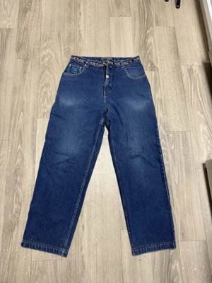 Винтажные мешковатые джинсы Y2K размер 34x33 темно-синий деним чисто Playaz хип-хоп фигурист - Изображение 1 из 3