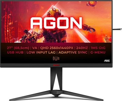 AOC Agon AG275QZN/EU Gaming Monitor 27" WQHD 2560x1440 Adaptive Sync 240Hz 0.5ms - Bild 1 von 4