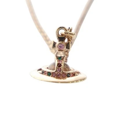 Vivienne Westwood Petite Orb Necklace Pink Gold Crystal Pendant Authentic Auth - Image 1 of 4