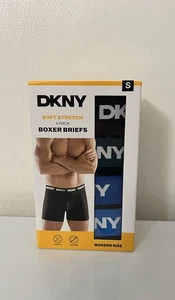 Neu 4er Pack DKNY Herren Soft Stretch Tag-free Modern Rise Boxershorts Größe Small - Bild 1 von 5