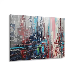 Shimmering Tomorrow: Abstract Futuristic Impasto Acrylic Panel of Light - Picture 1 of 11
