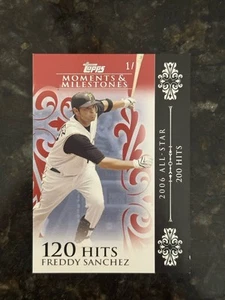 2006 Topps Moments Milestones Freddy Sanchez 120 Hits 1 Of 1 (1/1) - Picture 1 of 2
