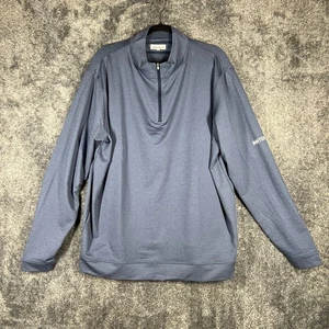 Peter Millar Perth Melange 1/4 Zip Pullover Mens XL Blue Performance Golf - Picture 1 of 9