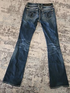 Rock Revival Alanis stivaletto jeans donna taglia 26 (29x32) impreziosito vita bassa - Foto 1 di 6