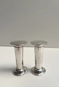 Post Modern Robert AM Stern for Swid Powell Italy Silver Salt & Pepper Shakers - Picture 1 of 11