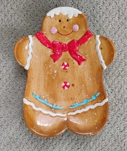 Keramik Feiertag Tischplatte Weihnachten Lebkuchenmann Dessertteller Servierplatte - Bild 1 von 2