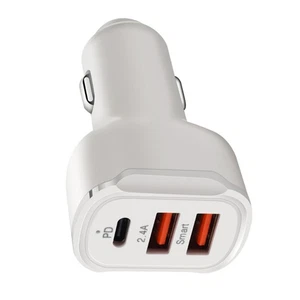 3-Ports USB-C/USB Car Charger Dock Mobile Phone/Tablet/GPS/Navigation Adapter - Photo 1 sur 16