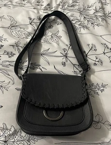 Peacocks Black Saddlebag Faux Leather - Picture 1 of 8