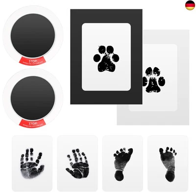 8 Stück Baby Handabdruck und Fußabdruck Set, Pfotenabdruck Set Hund und Katze m - Bild 1 von 4