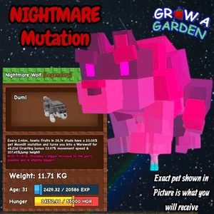 NIGHTMARE Wolf. Age/Weight Shown In Photo. Grow A Garden. Same Day - Picture 1 of 1