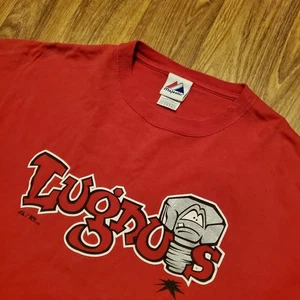 Vintage Lansing Lugnuts Shirt Adult Large Red MiLB Baseball Y2K 2008 Majestic - Picture 1 of 8