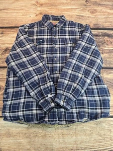 Wrangler Premium Shacket Mens XLSherpa Fleece Lined Flannel Tartan Plaid Pockets - Picture 1 of 12