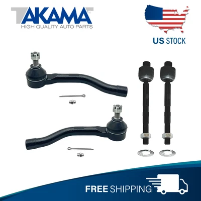 ⭐4pcs⭐Inner + Outer Tie Rod End For 13-17 Honda Accord, 15-20 Acura TLX - Image 1 of 4