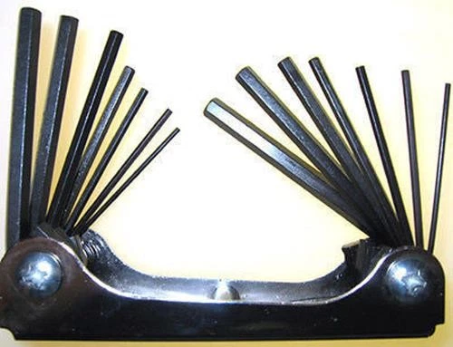 14 Piece SAE and Metric Folding Pocket Hex Key Allen Wrench Fold Up Tool Set - Image 1 of 1