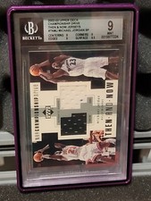 Michael Jordan UD Championship Drive Then And Now Dual Jersey Patch BGS 9 Mint