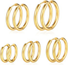 5 Pairs Gold Hoop Earrings for Women | 18K Gold Plated Huggie Hoop Earrings Set 