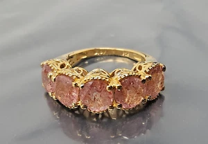Vintage Sterling Silver GP Citrine band Ring size 8 - Picture 1 of 6