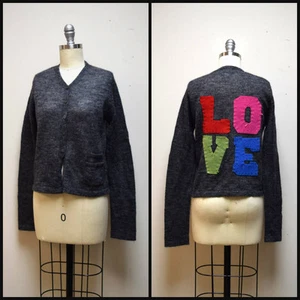 Maglione CALVIN KLEIN JEANS misto mohair con lettere LOVE applicate a mano taglia S/M - Foto 1 di 6
