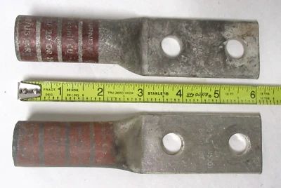 (Lot of 2) BURNDY YA34-2N Brown Die 20 Compression Lug 500 kcmil 1/2" 2 Hole - Image 1 of 4