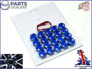 WHEEL NUT COVERS FOR CHEVROLET AVEO SPARK CAPTIVA TRAX BLUE BOLT CAPS 19mm - Picture 1 of 6