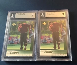 2001 Upper Deck ROOKIE #1 TIGER WOODS Beckett Graded 9 Mint RC Hof Investment - Picture 1 of 4