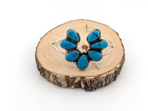 Genuine Navajo Cuff Bracelet Naja Design Turquoise Sterling Silver size 6.25 *** - Picture 1 of 9