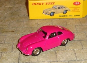 PORSCHE 356A COUPE (WITH WINDOWS) CAR - DINKY TOYS 182 -DEAGOSTINI REPRODUCTION - Picture 1 of 6