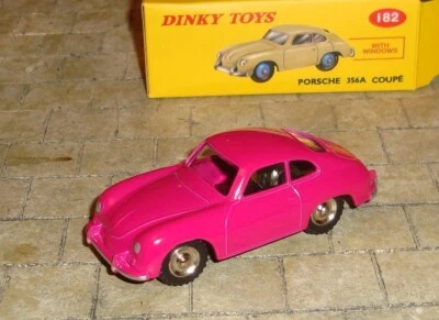 CARRO PORSCHE 356A CUPÊ (COM JANELAS) - DINKY TOYS 182 - REPRODUÇÃO DEAGOSTINI - Imagem 1 de 4