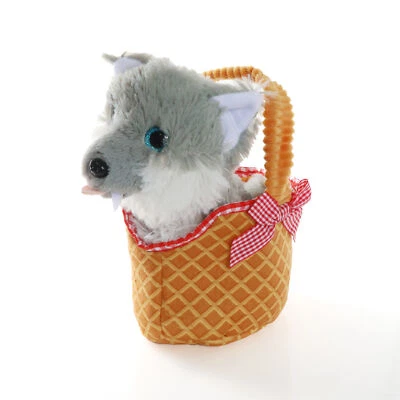 ILOVEFANCYDRESS PLUSH BASKET WITH WOLF TOY RED RIDING HOOD FANCY DRESS WORLD BOOK DAY COSTUME