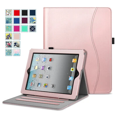For Apple iPad Multi-Angles Folio Case Cover Stand with Pocket Auto Wake/Sleep - Image 1 of 4