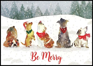 Greeting Card - Dog Puppy - Christmas 0737 - Picture 1 of 2