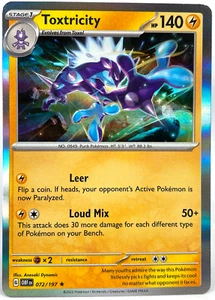 TOXTRICITY Holo Raro Escarlata Violeta Obsidiana Llamas 72/197 Pokémon - Imagen 1 de 3