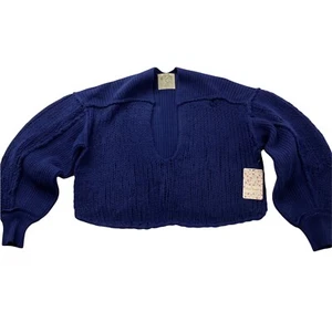 Suéter Free People Sea Bright Cuello Cuchara Vangarud Azul Talla: XS Nuevo con Etiquetas - Imagen 1 de 12