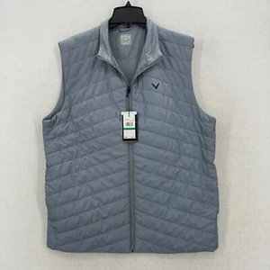 Callaway Tradewinds Quilted Puffer Vest Mens Large Gray Full Zip Outdoors Travel - Picture 1 of 13