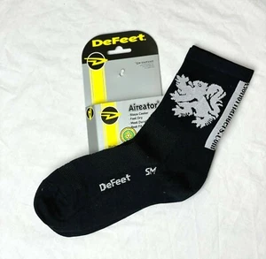 Lion of Flanders cycling socks Black/Silver- NEW Size S (Men 4.5-6.5  Women 6-8) - Picture 1 of 4