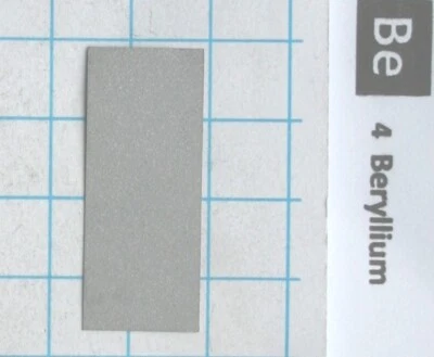 Folha de metal 99,9% berílio 36x15x0,15mm elemento de janela de raios X 4 amostras - Imagem 1 de 3