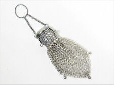     Antique Victorian Sterling Silver Accordion Coin Chatelaine Purse