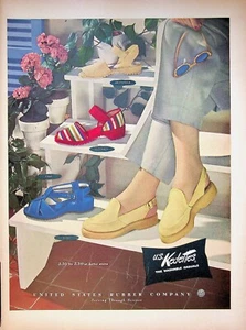 1948 U.S. Kedettes Washable Casual Shoes Vintage 40s Print Ad US Rubber Company - Picture 1 of 2