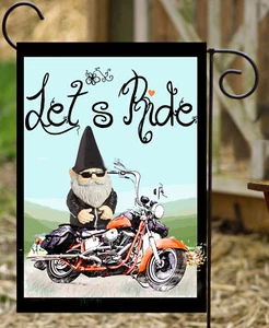 Let's Ride Garden Flag ** Double Sided ** Top Quality - Picture 1 of 1