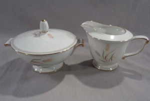 Sango Harvest Gold Sugar Bowl w/ Lid and Creamer Set Perfect Condition - Picture 1 of 3