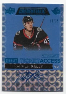 21/22 UPPER DECK CREDENTIALS DEBUT TICKET BLUE AUTOGRAPH Parker Kelly #18/35 - Picture 1 of 1
