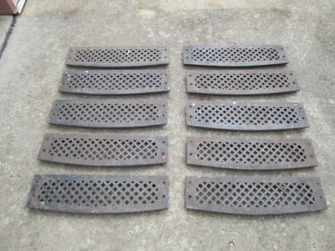 10 Vintage Cast Iron Architectural Stair Treads/Steps Deco Steampunk Industrial Cover